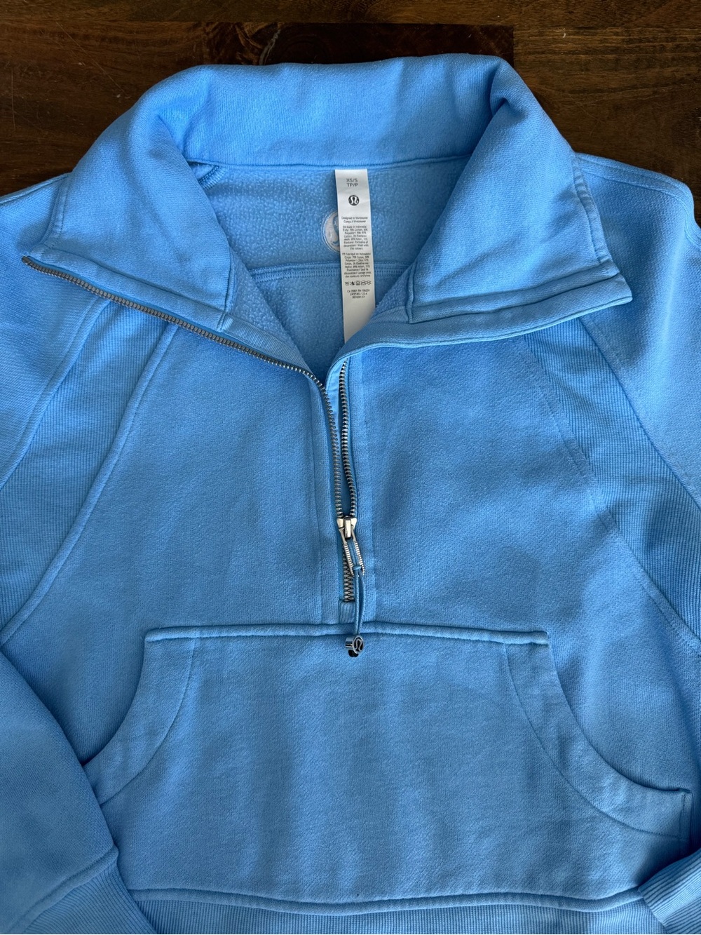 lululemon XS Scuba Cropped Sky Blue Quarter-Zip Hoodie - Picture 4 of 8